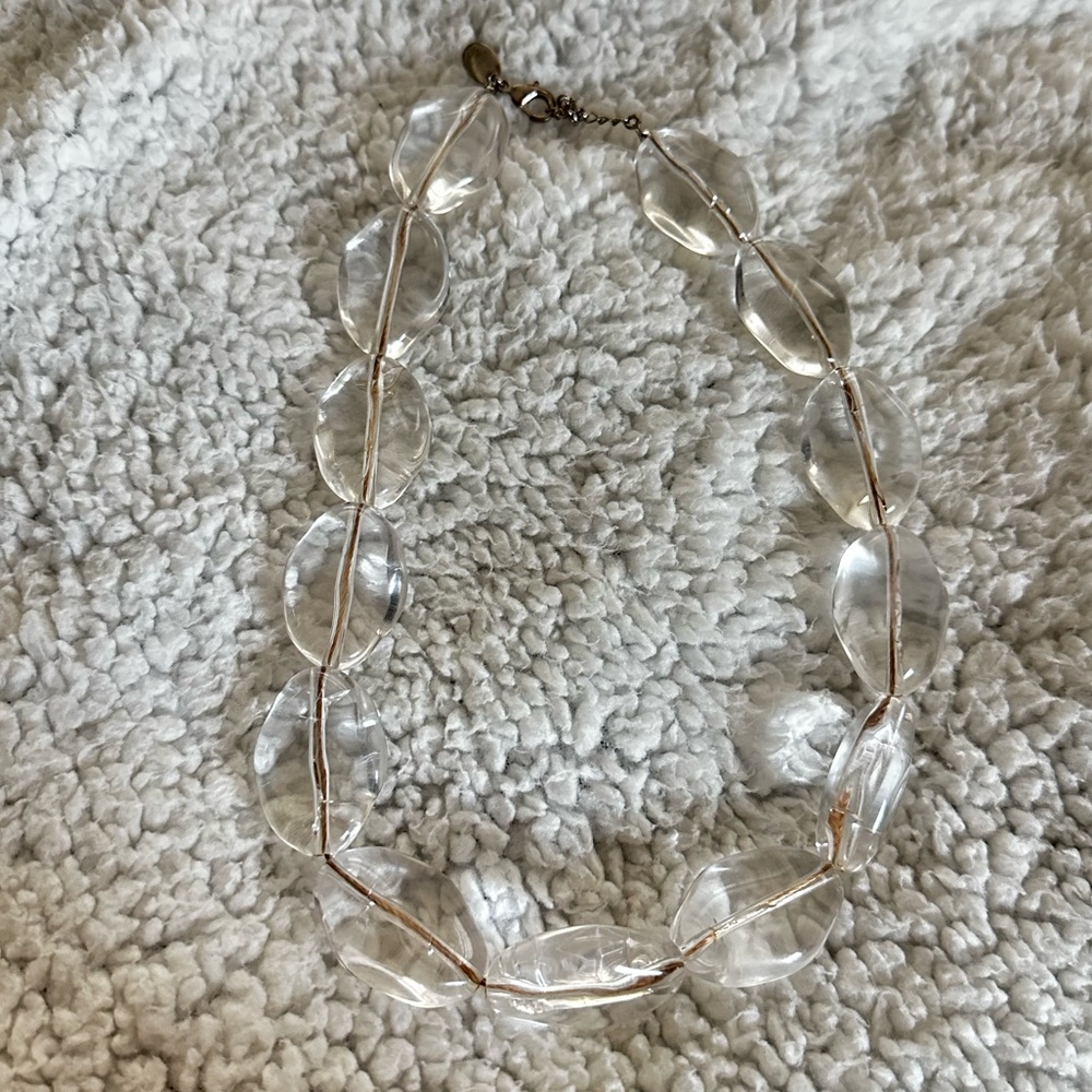 WHBM Large Clear Bead Necklace
